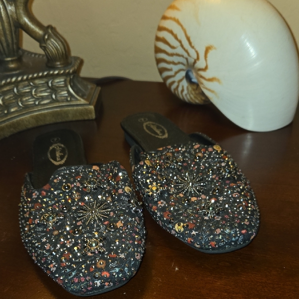 ATALINA 7 COMFY UNIQUE ACCENTED SLIDES FAIRY WHIMSY WITCHY FLASHY SHINY MERMAID - Picture 4 of 15
